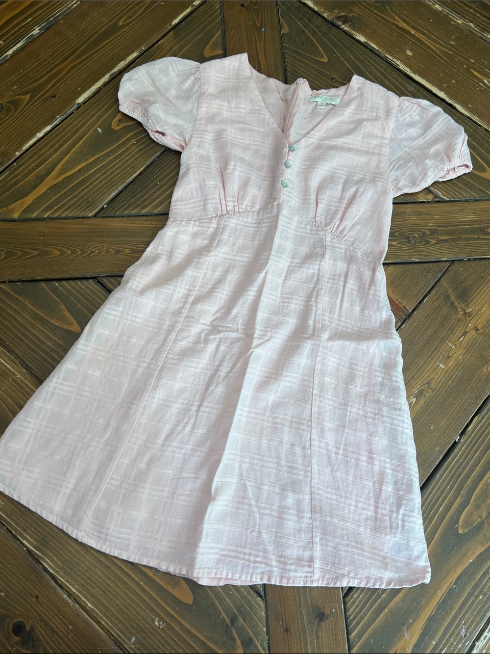 Chelsea & Violet Light Pink Girls' Puff-Sleeve Dress